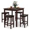 5-Piece Counter-Height Dining Table Set with Wooden Table and Metal Bar Stools, Stylish and Space-Saving